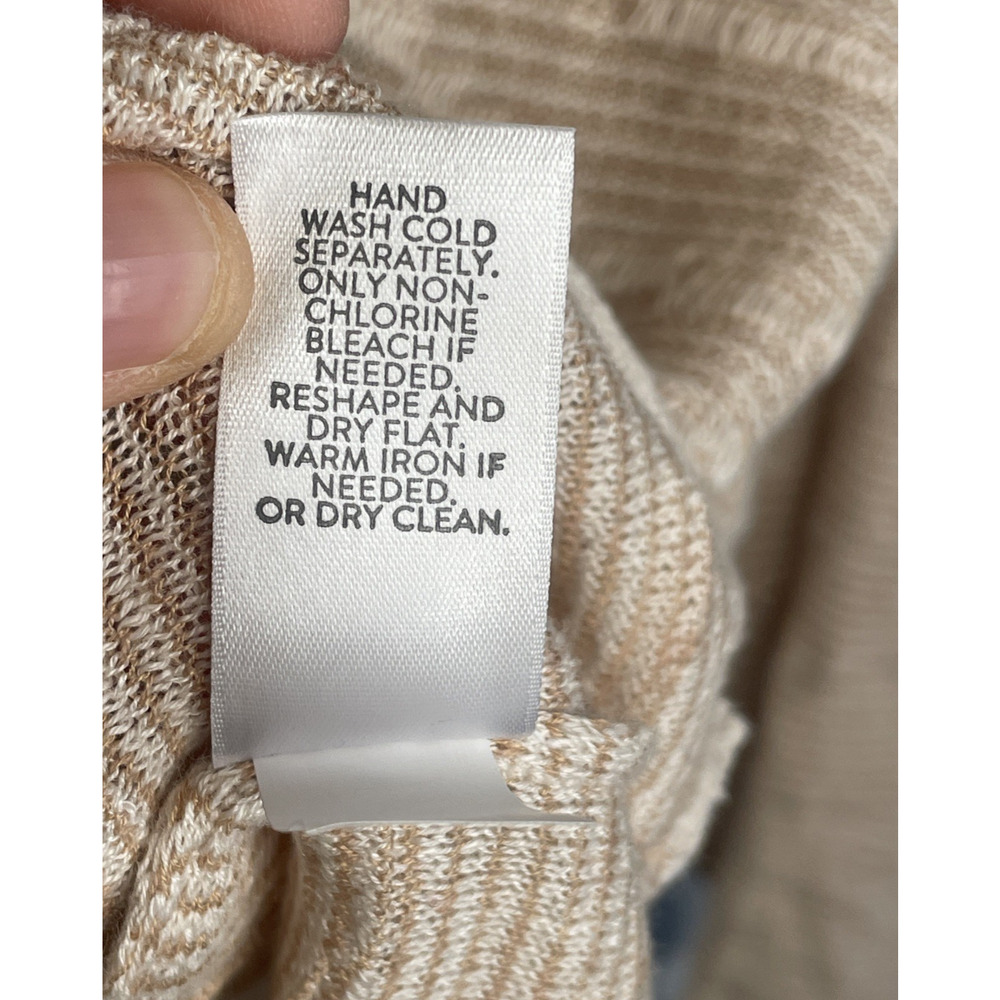 NWT Pure Jill Women's Relaxed Textured Linen Blend Sweater Sz L Natural Coastal - Picture 11 of 16